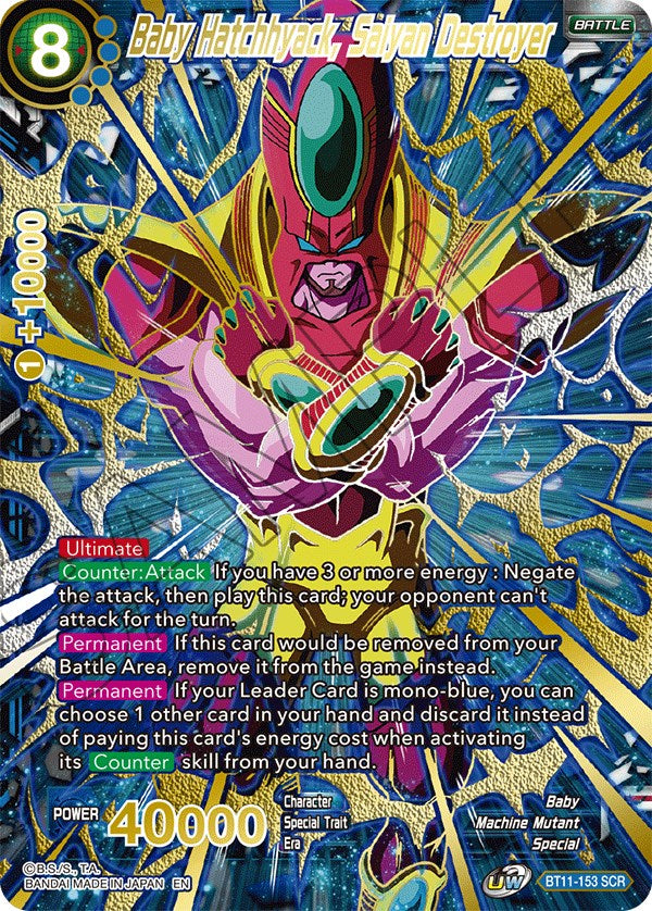 Baby Hatchhyack, Saiyan Destroyer (SCR) (BT11-153) [5th Anniversary Set] | Odin's Place