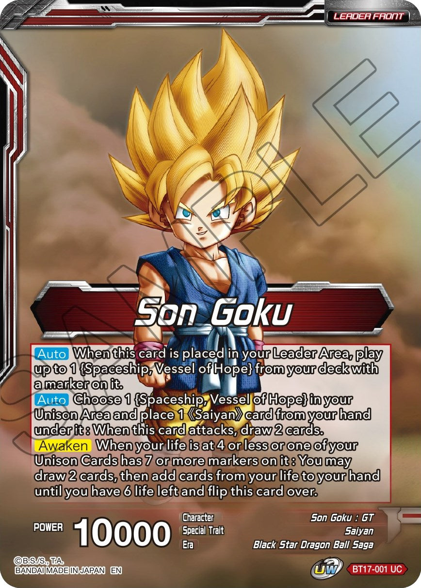 Son Goku // Son Goku, Pan, and Trunks, Space Adventurers (BT17-001) [Ultimate Squad Prerelease Promos] | Odin's Place