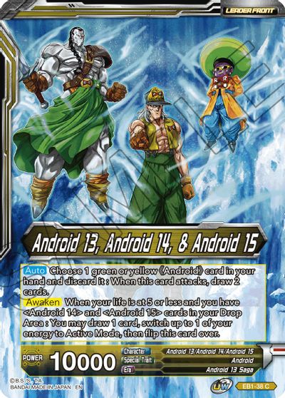 Android 13, Android 14, & Android 15 // Android 13, the Unstoppable (EB1-38) [Battle Evolution Booster] | Odin's Place