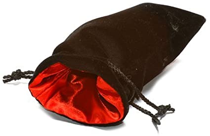Koplow Large Black and Red Velvet Dice Bag | Odin's Place