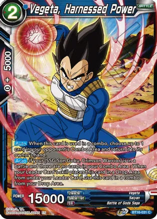 Vegeta, Harnessed Power (BT16-031) [Realm of the Gods] | Odin's Place