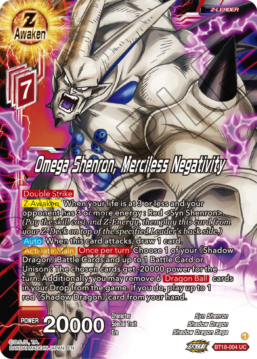 Omega Shenron, Merciless Negativity (BT18-004) [Dawn of the Z-Legends] | Odin's Place