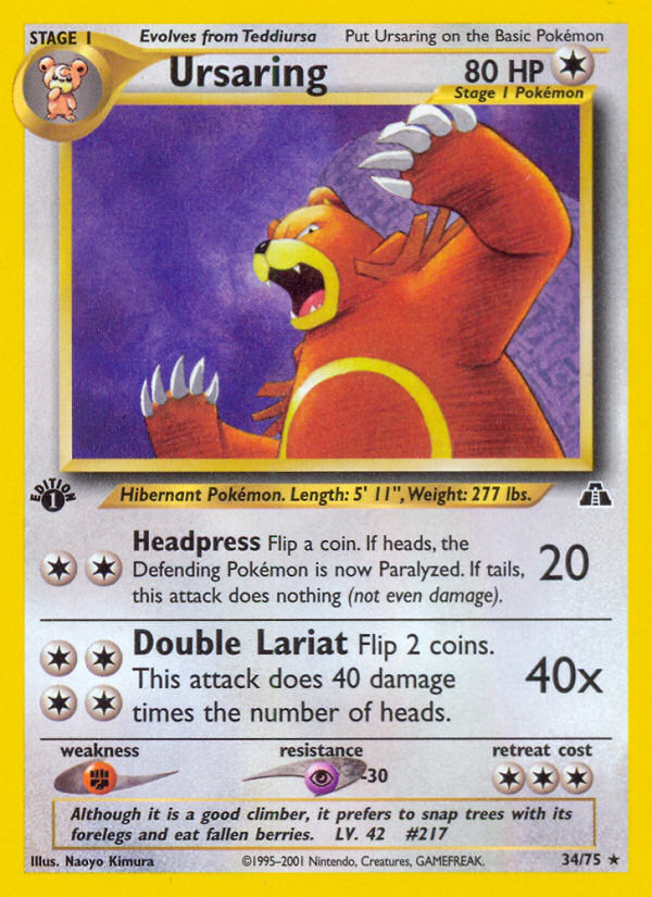 Ursaring (34/75) [Neo Discovery 1st Edition] | Odin's Place