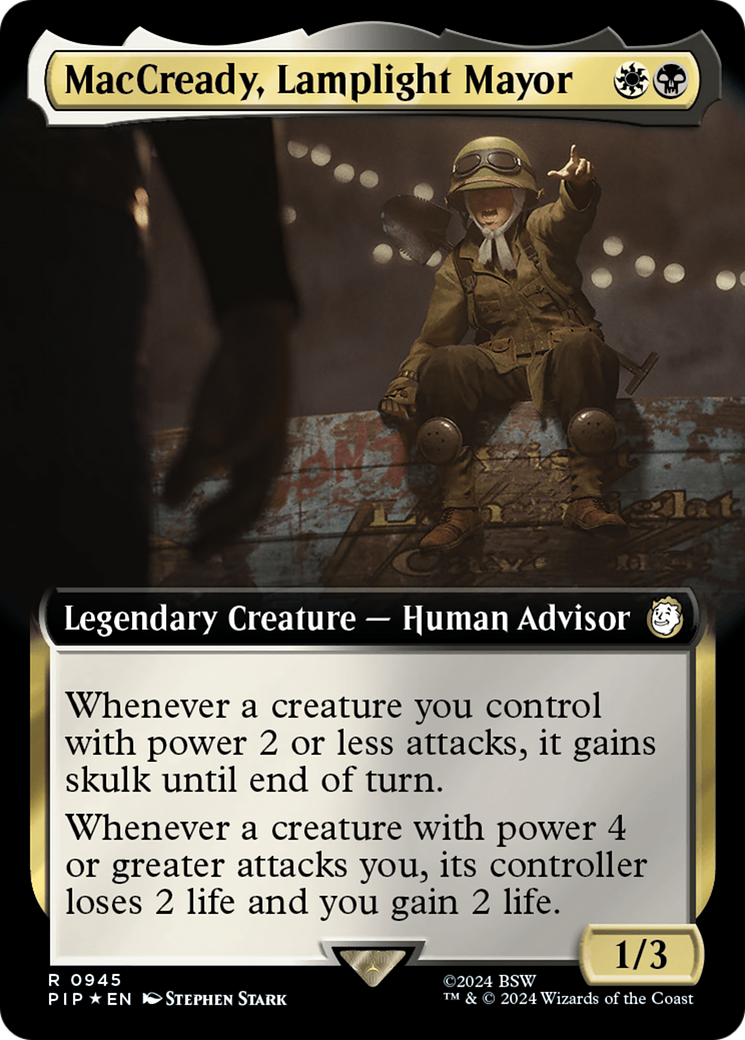 MacCready, Lamplight Mayor (Extended Art) (Surge Foil) [Fallout] | Odin's Place