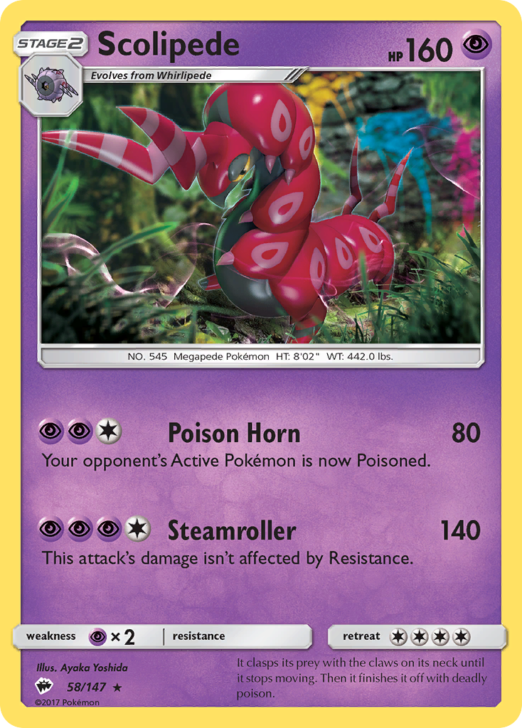 Scolipede (58/147) [Sun & Moon: Burning Shadows] | Odin's Place