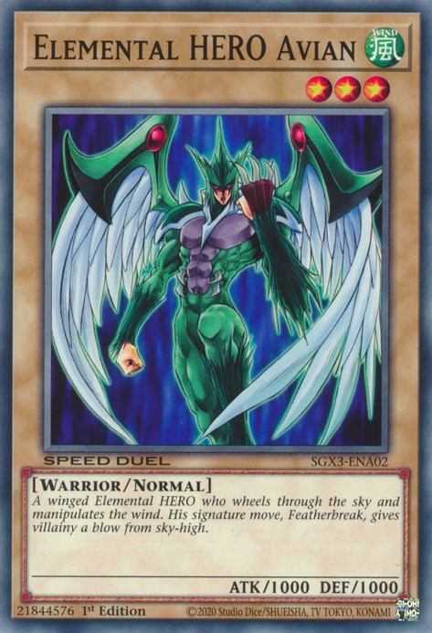 Elemental HERO Avian [SGX3-ENA02] Common | Odin's Place