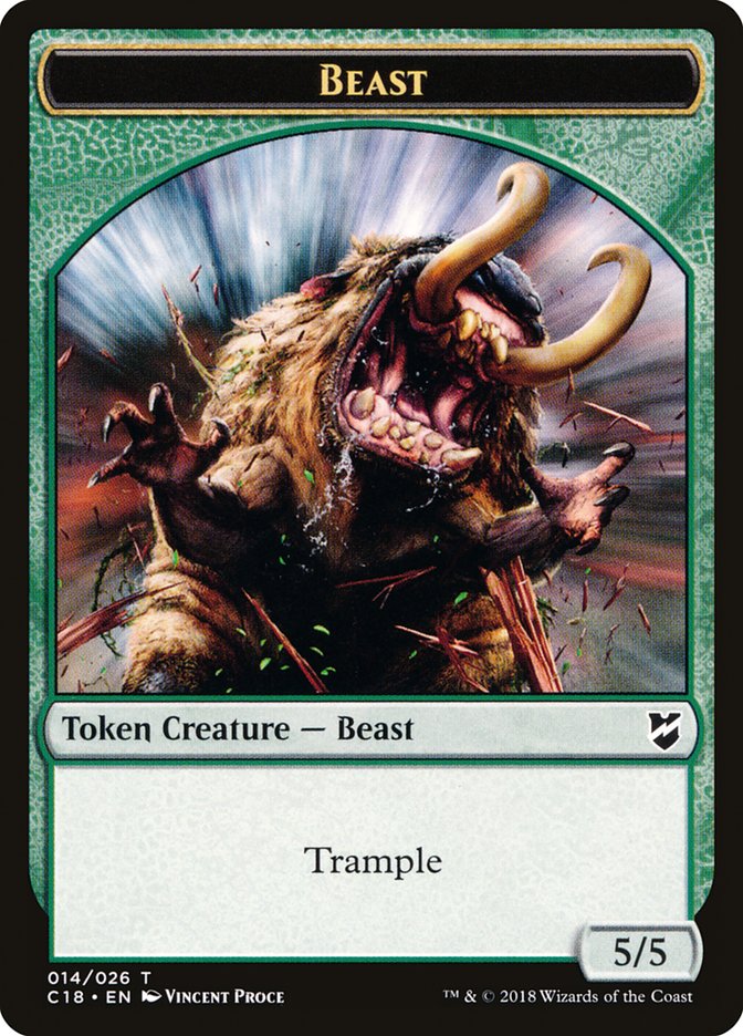 Mask // Beast (014) Double-Sided Token [Commander 2018 Tokens] | Odin's Place
