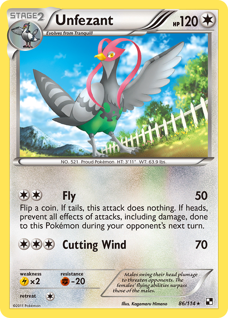 Unfezant (86/114) [Black & White: Base Set] | Odin's Place