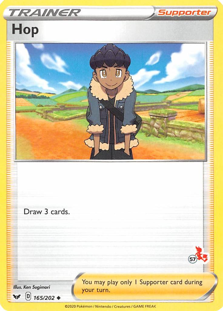 Hop (165/202) (Cinderace Stamp #57) [Battle Academy 2022] | Odin's Place