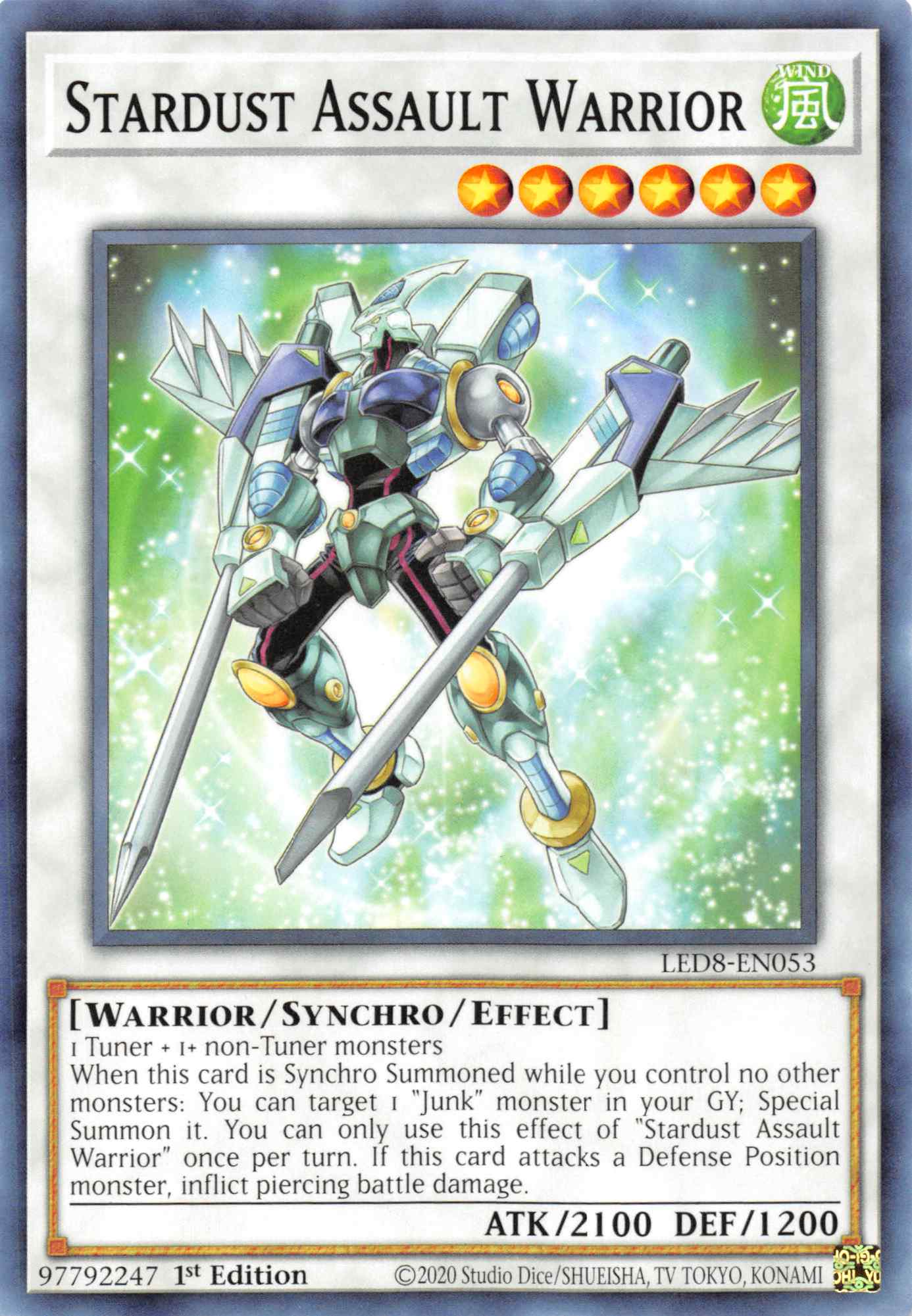 Stardust Assault Warrior [LED8-EN053] Common | Odin's Place
