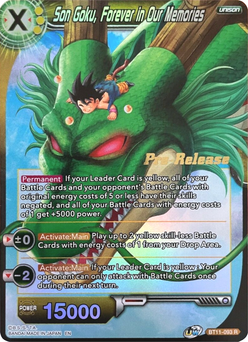 Son Goku, Forever in Our Memories (BT11-093) [Vermilion Bloodline Prerelease Promos] | Odin's Place