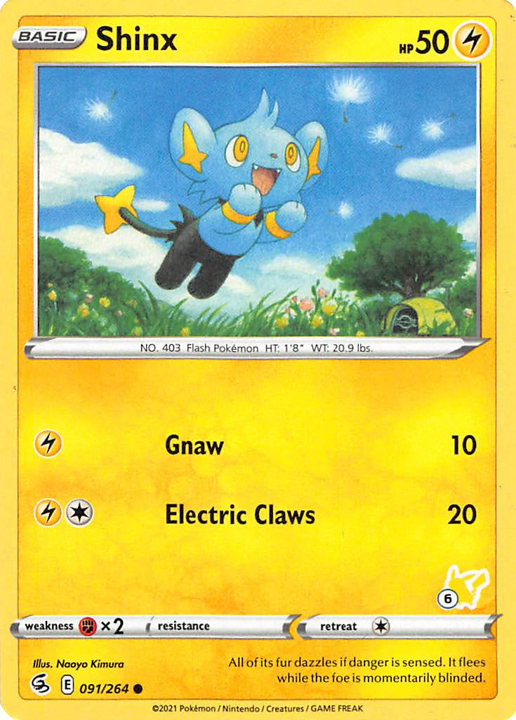 Shinx (091/264) (Pikachu Stamp #6) [Battle Academy 2022] | Odin's Place