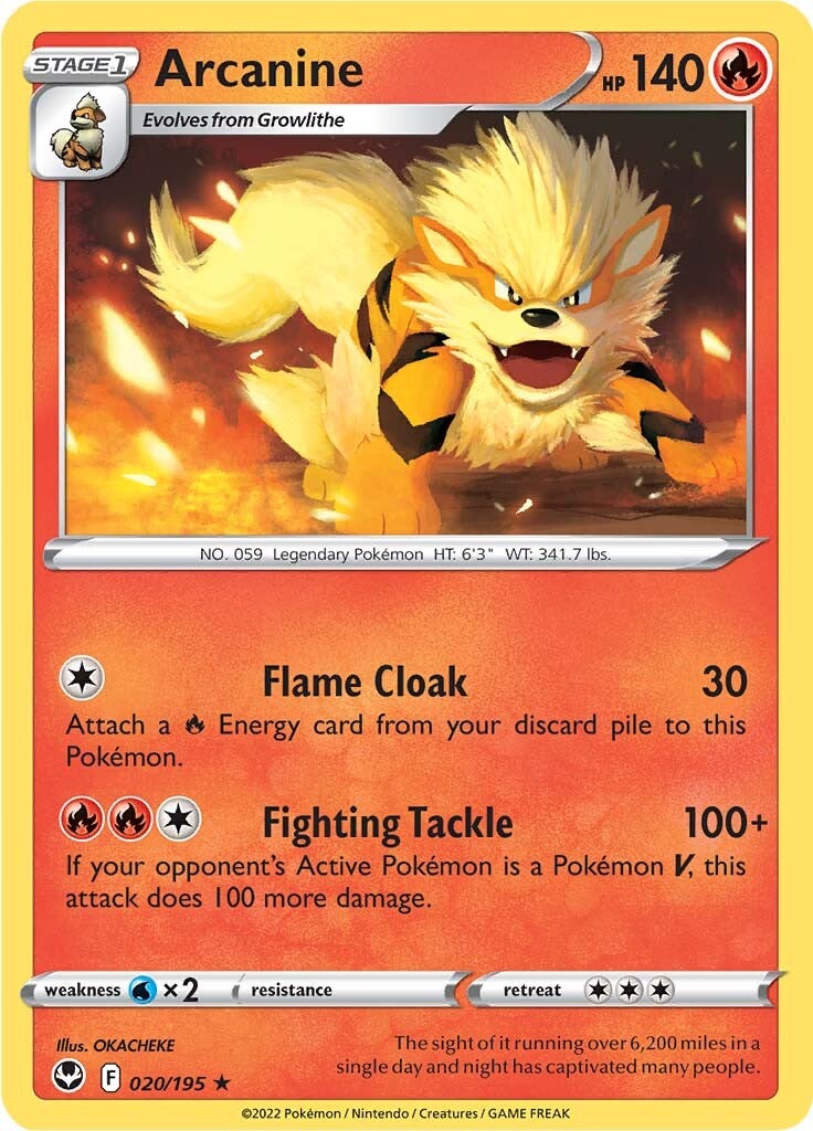 Arcanine (020/195) [Sword & Shield: Silver Tempest] | Odin's Place