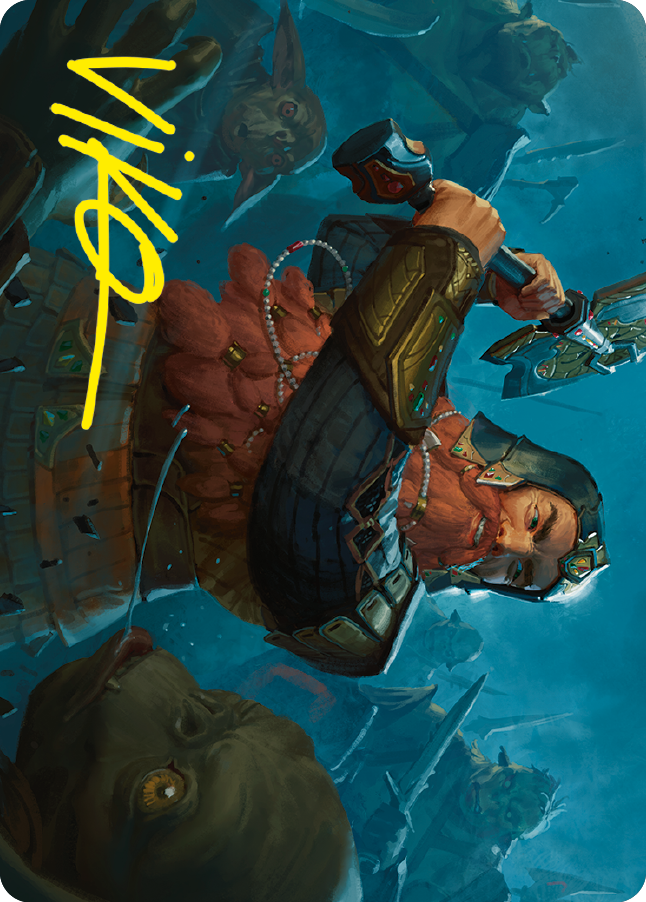 Gimli, Counter of Kills Art Card (10/81) (Gold-Stamped Signature) [The Lord of the Rings: Tales of Middle-earth Art Series] | Odin's Place