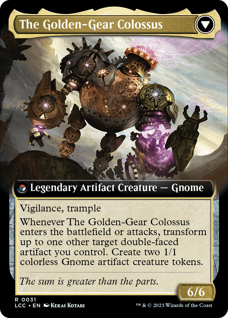 Tetzin, Gnome Champion // The Golden-Gear Colossus (Extended Art) [The Lost Caverns of Ixalan Commander] | Odin's Place