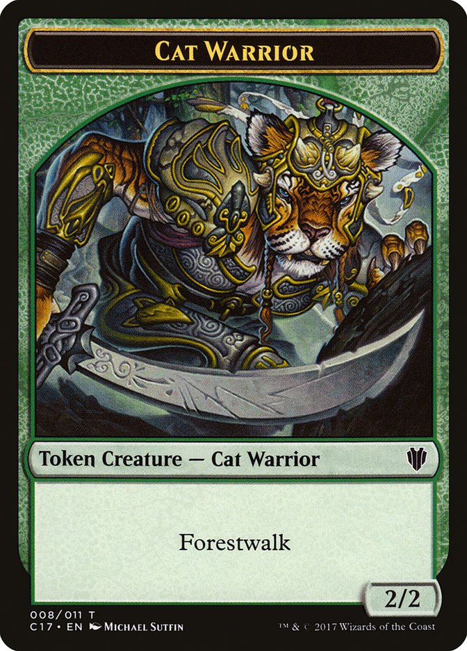 Cat Warrior (008) // Rat (003) Double-Sided Token [Commander 2017 Tokens] | Odin's Place