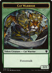 Cat Warrior (008) // Rat (003) Double-Sided Token [Commander 2017 Tokens] | Odin's Place