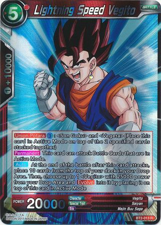 Lightning Speed Vegito (BT2-013) [Union Force] | Odin's Place