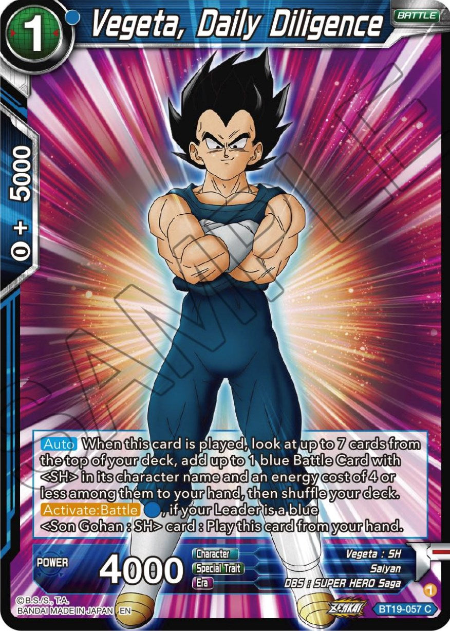 Vegeta, Daily Diligence (BT19-057) [Fighter's Ambition] | Odin's Place
