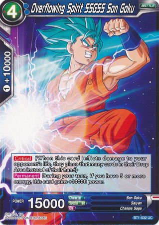 Overflowing Spirit SSGSS Son Goku (BT1-032) [Galactic Battle] | Odin's Place