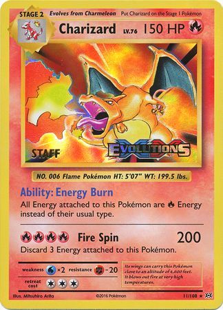 Charizard (11/108) (XY Evolutions Staff Prerelease) [XY: Black Star Promos] | Odin's Place