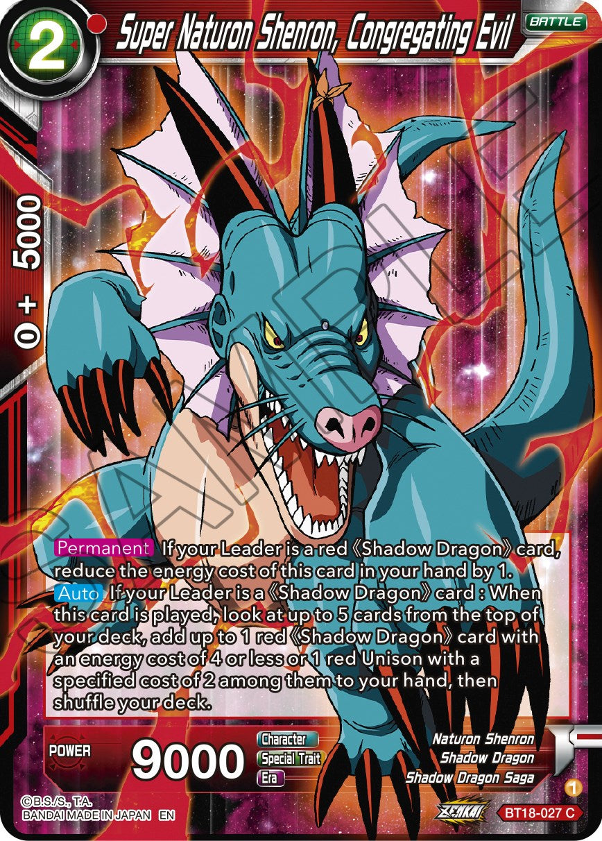 Super Naturon Shenron, Congregating Evil (BT18-027) [Dawn of the Z-Legends] | Odin's Place