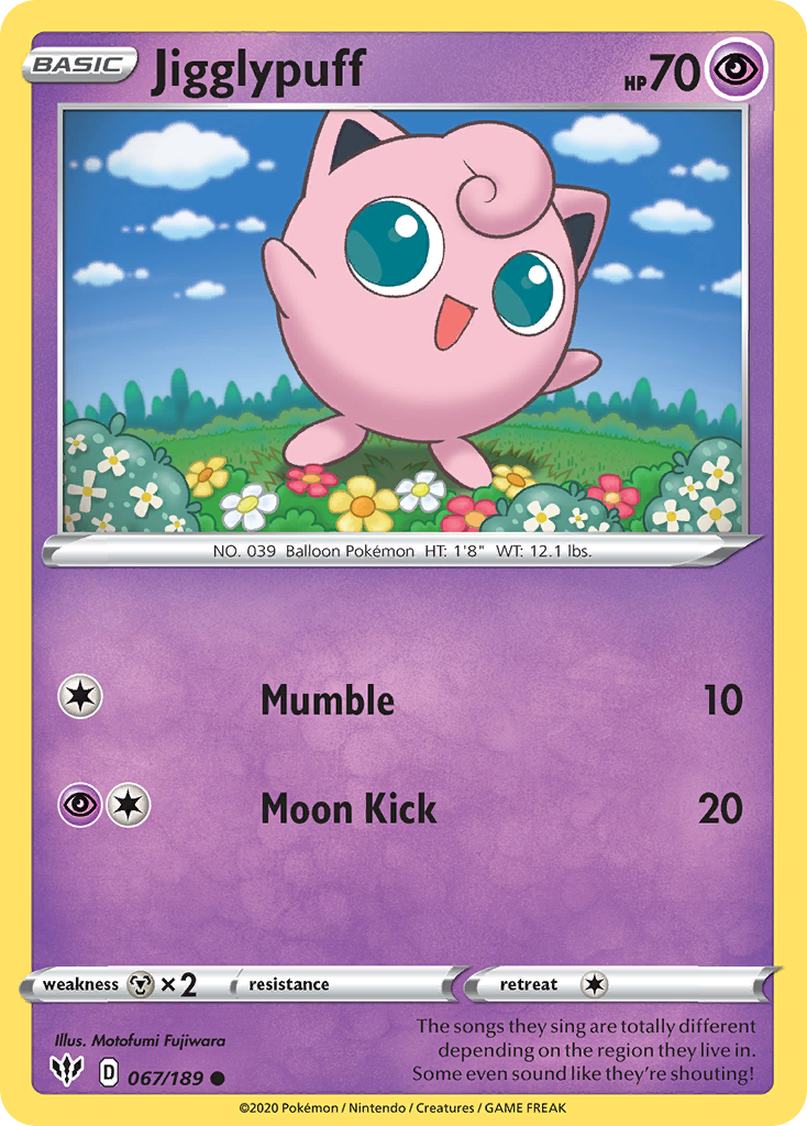 Jigglypuff (067/189) [Sword & Shield: Darkness Ablaze] | Odin's Place