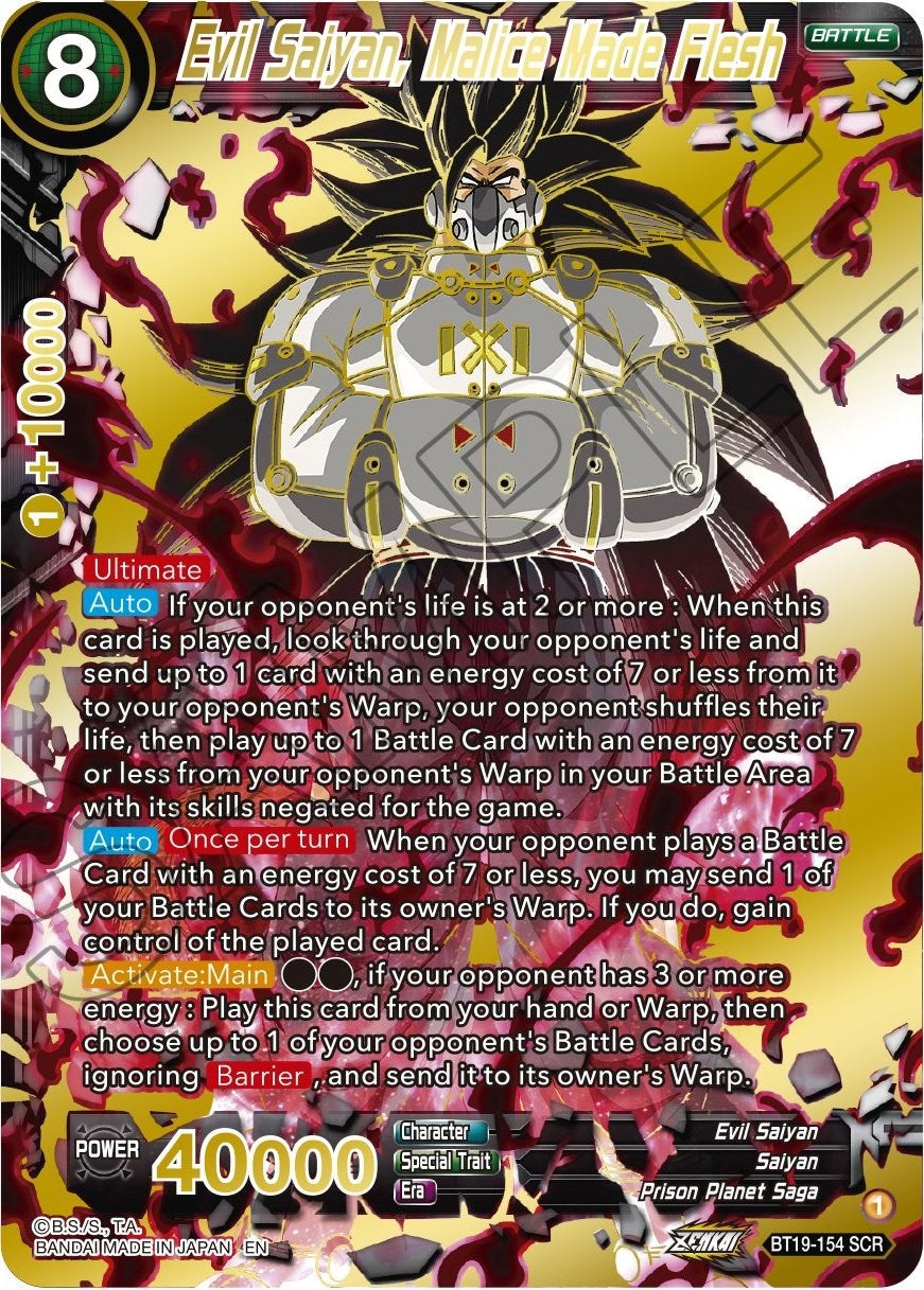 Evil Saiyan, Malice Made Flesh (BT19-154) [Fighter's Ambition] | Odin's Place