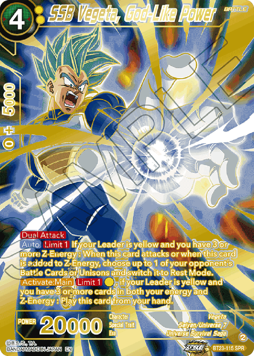 SSB Vegeta, God-Like Power (SPR) (BT23-115) [Perfect Combination] | Odin's Place