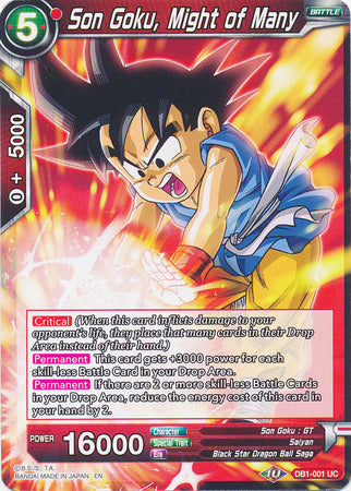 Son Goku, Might of Many (DB1-001) [Dragon Brawl] | Odin's Place