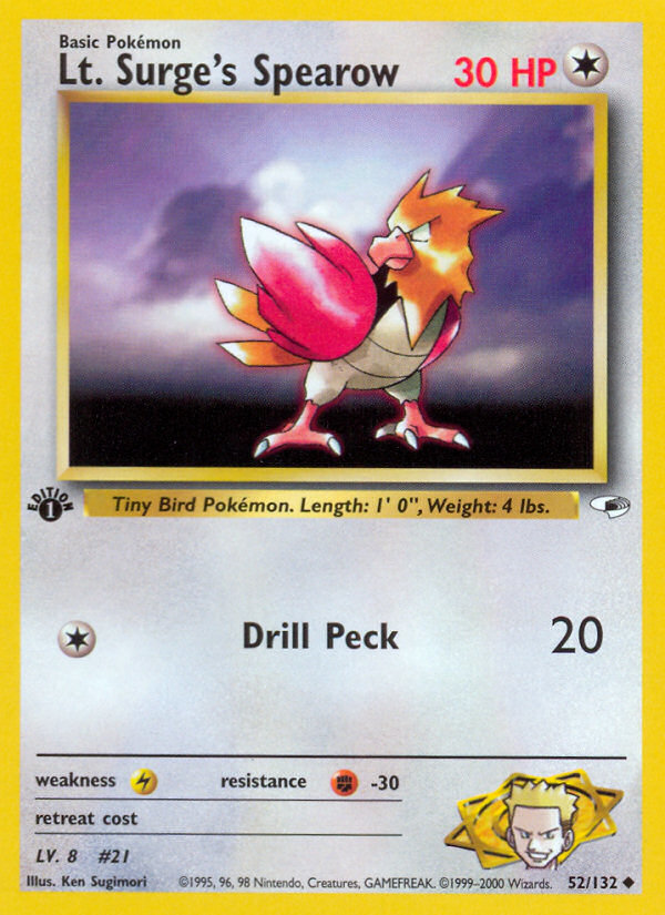 Lt. Surge's Spearow (52/132) [Gym Heroes 1st Edition] | Odin's Place