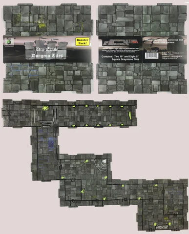 DUNGEON TILES: DRY-ERASE GRAYSTONE: BOOSTER PACK OF SQUARE TILES | Odin's Place