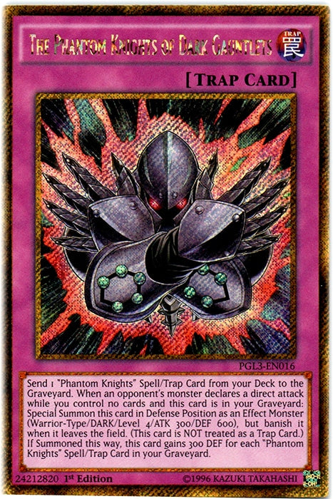 The Phantom Knights of Dark Gauntlets [PGL3-EN016] Gold Secret Rare | Odin's Place