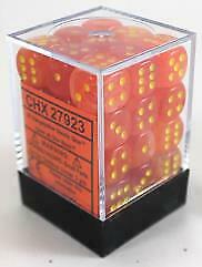 Chessex Dice Menagerie 9 Ghostly Glow 12mm D6 Orange/Yellow 36 ct | Odin's Place