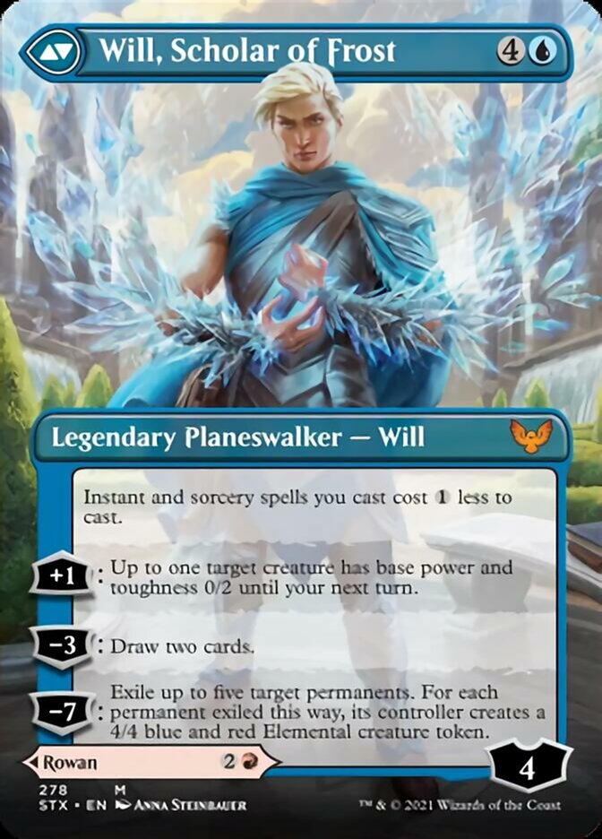 Rowan, Scholar of Sparks // Will, Scholar of Frost (Borderless) [Strixhaven: School of Mages] | Odin's Place