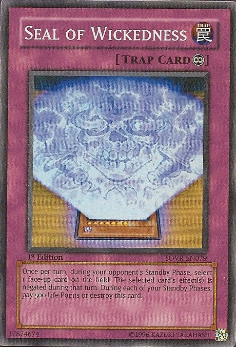 Seal of Wickedness [SOVR-EN079] Super Rare | Odin's Place