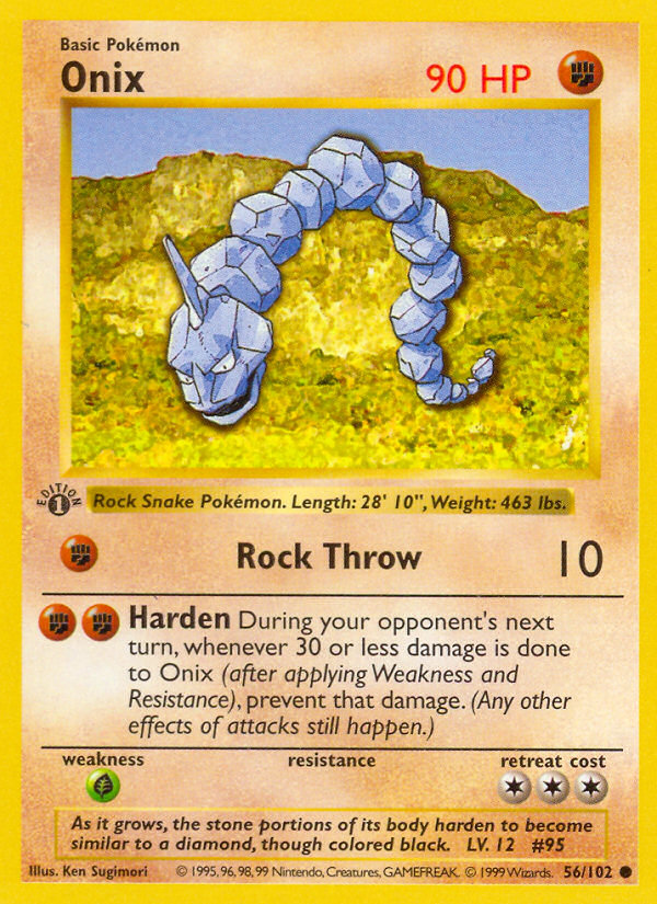 Onix (56/102) (Shadowless) [Base Set 1st Edition] | Odin's Place