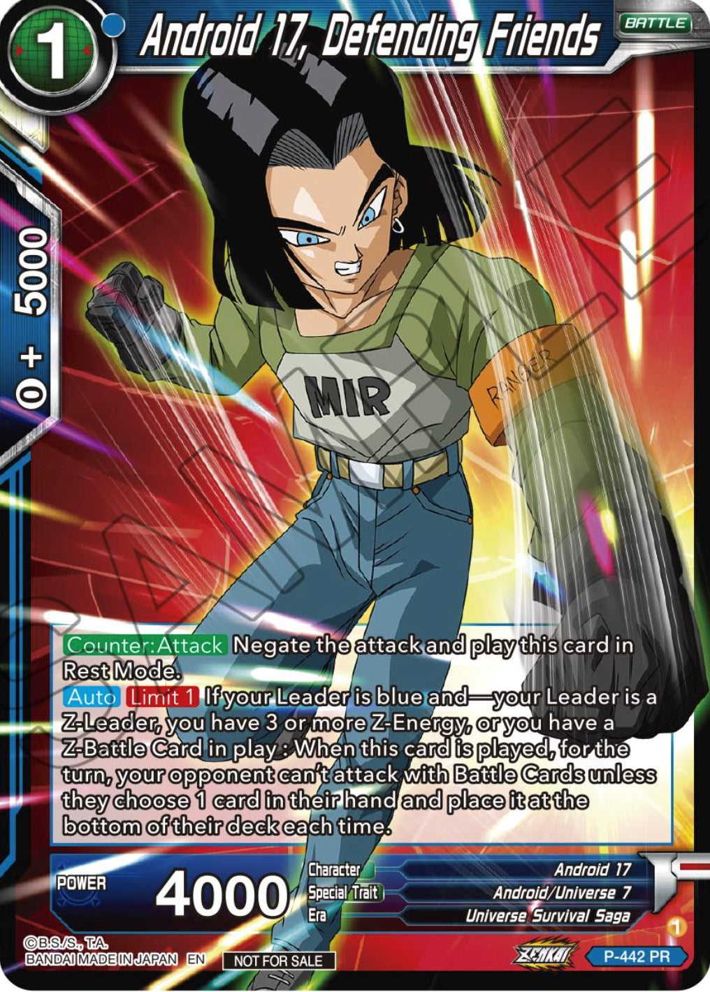 Android 17, Defending Friends (Zenkai Series Tournament Pack Vol.2) (P-442) [Tournament Promotion Cards] | Odin's Place