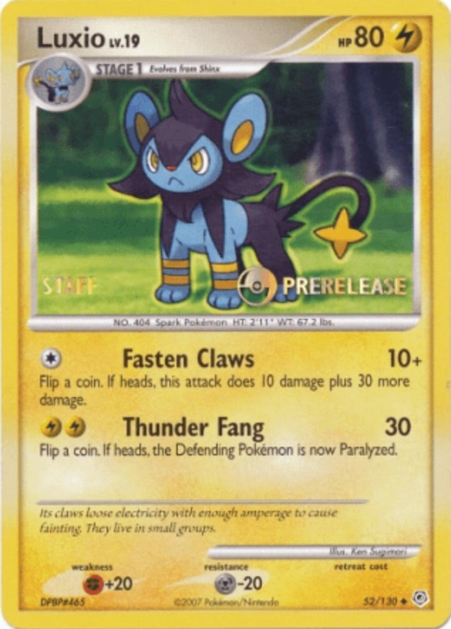 Luxio (52/130) (Prerelease Promo Staff) [Nintendo: Black Star Promos] | Odin's Place