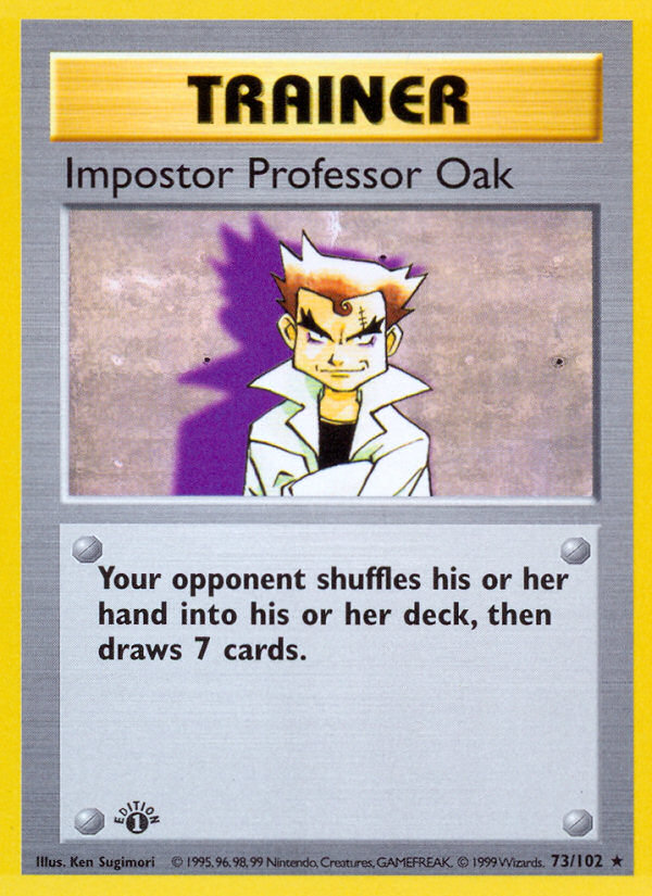Impostor Professor Oak (73/102) (Shadowless) [Base Set 1st Edition] | Odin's Place