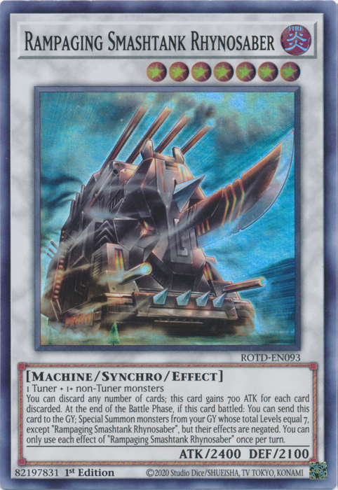 Rampaging Smashtank Rhynosaber [ROTD-EN093] Super Rare | Odin's Place