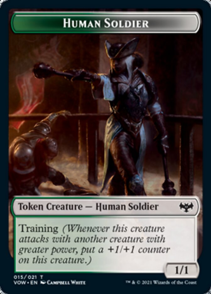 Blood // Human Soldier Double-Sided Token [Innistrad: Crimson Vow Tokens] | Odin's Place