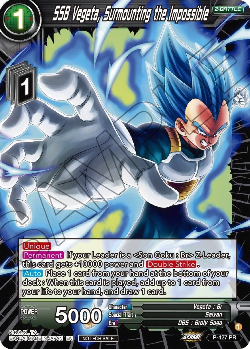 SSB Vegeta, Surmounting the Impossible (P-427) [Promotion Cards] | Odin's Place