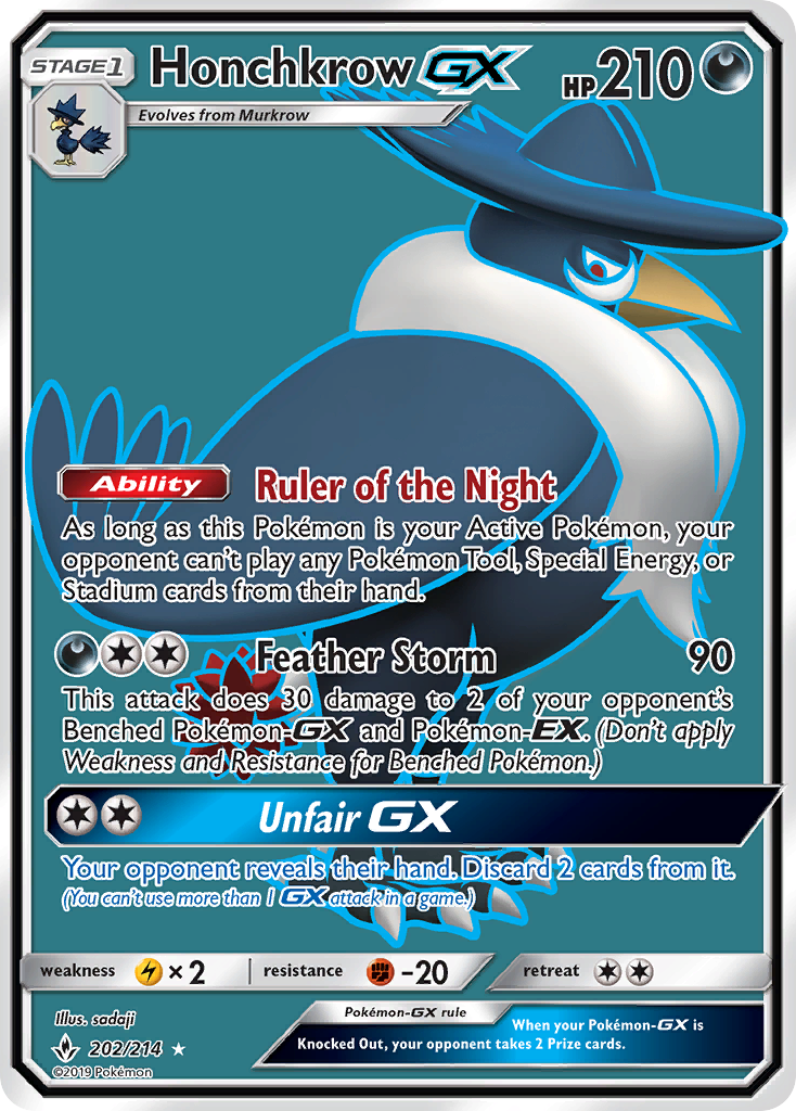 Honchkrow GX (202/214) [Sun & Moon: Unbroken Bonds] | Odin's Place
