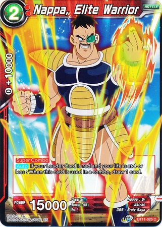 Nappa, Elite Warrior (BT11-026) [Vermilion Bloodline 2nd Edition] | Odin's Place