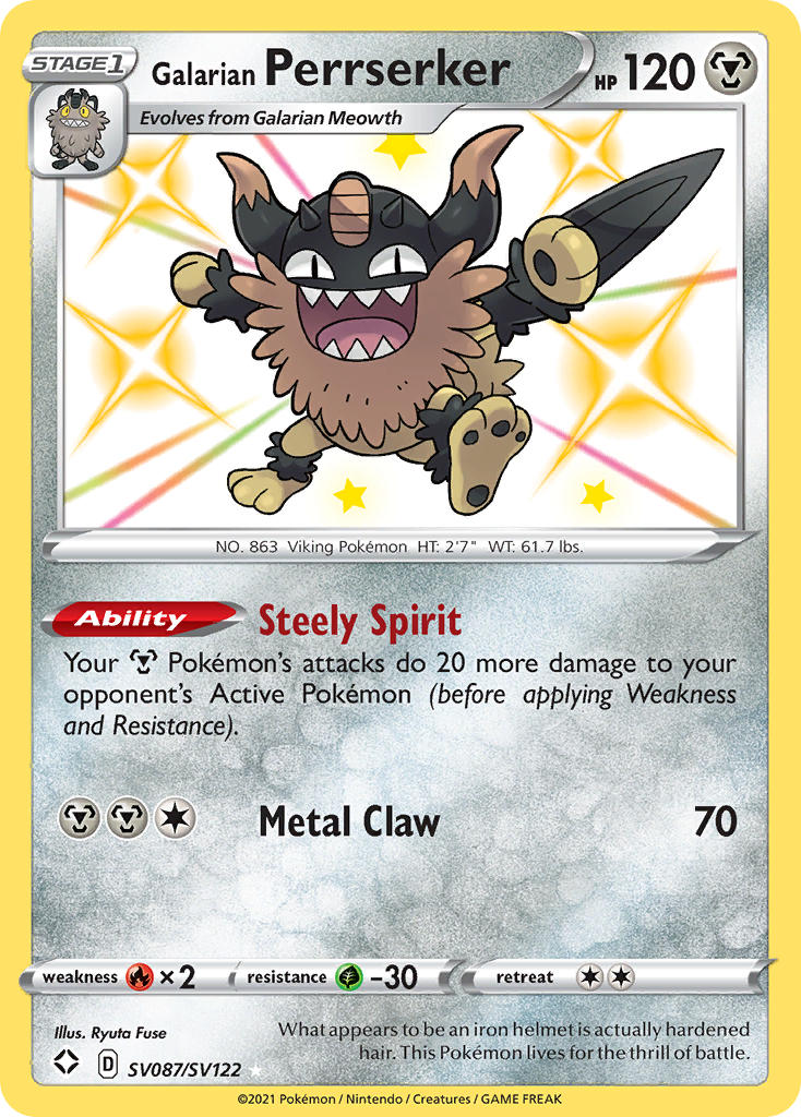 Galarian Perrserker (SV087/SV122) [Sword & Shield: Shining Fates] | Odin's Place