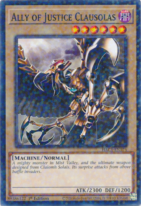 Ally of Justice Clausolas (Duel Terminal) [HAC1-EN076] Common | Odin's Place