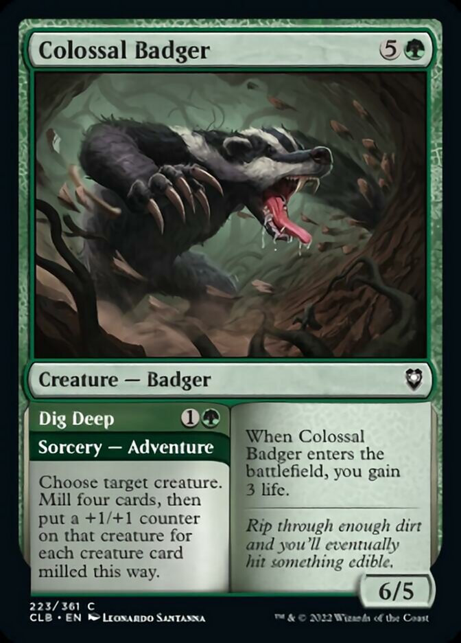 Colossal Badger // Dig Deep [Commander Legends: Battle for Baldur's Gate] | Odin's Place