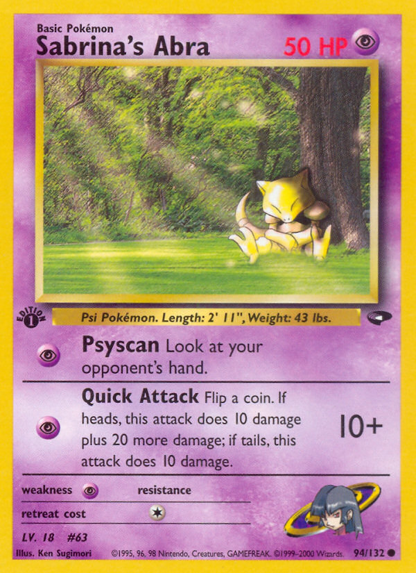 Sabrina's Abra (94/132) [Gym Challenge 1st Edition] | Odin's Place