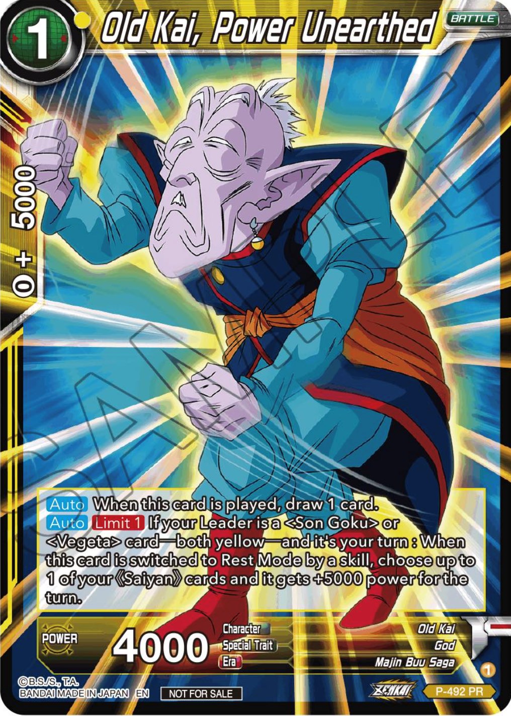 Old Kai, Power Unearthed (Zenkai Series Tournament Pack Vol.3) (P-492) [Tournament Promotion Cards] | Odin's Place
